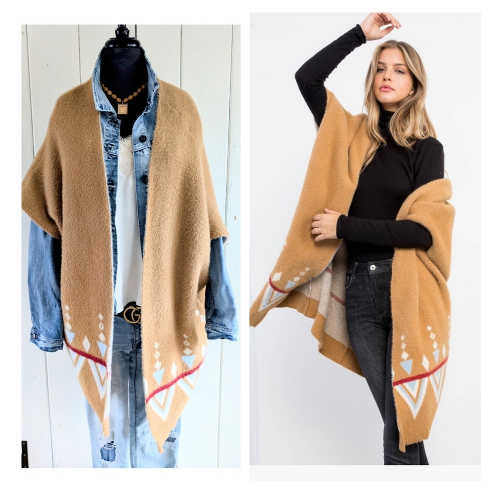THML Mohair Textured Shawl/Cape NWT sz M